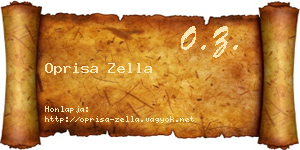 Oprisa Zella névjegykártya